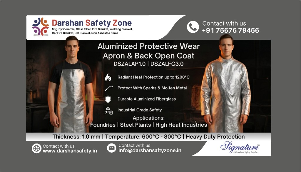 apron and back open coat Phoenix heat resistant industrial safety clothing by Darshan Safety Zone