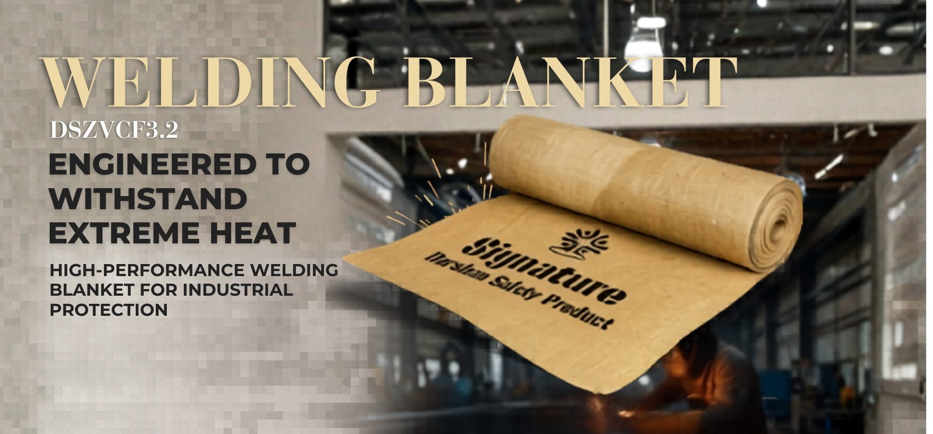 Welding blanket protecting industrial workspace from sparks and heat during welding in Edinburgh