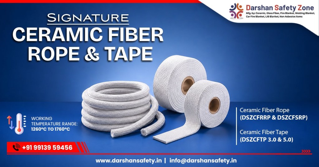 Ceramic fiber rope and tape for industrial insulation in high-temperature environments