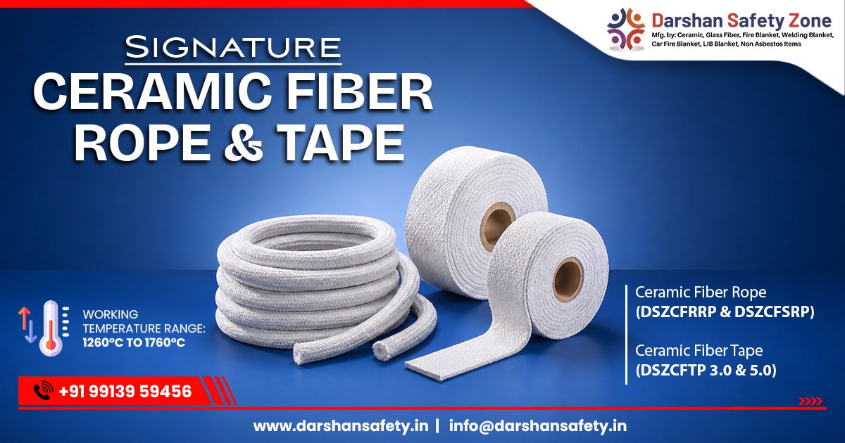 Ceramic fiber rope and tape for industrial insulation in high-temperature environments